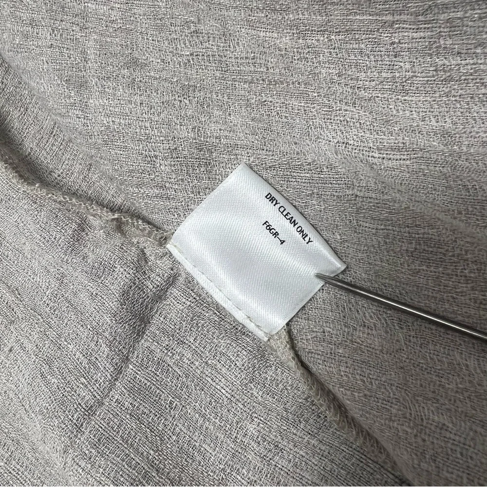 Eileen Fisher XL Coastal Linen Cotton Blend Open Front Drape Cardigan Lagenlook